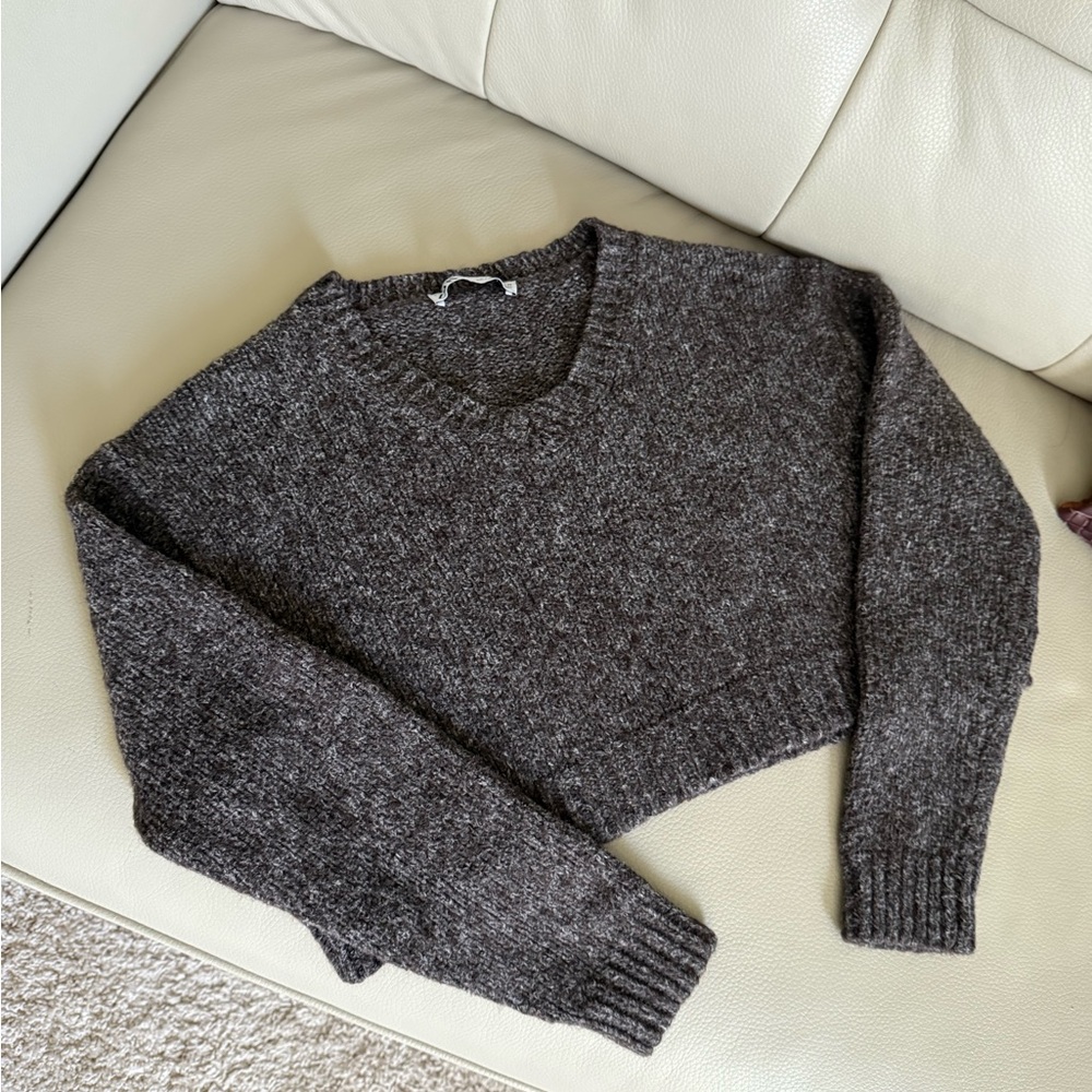 Zara Wool-Blend Dark Gray Sweater Size S